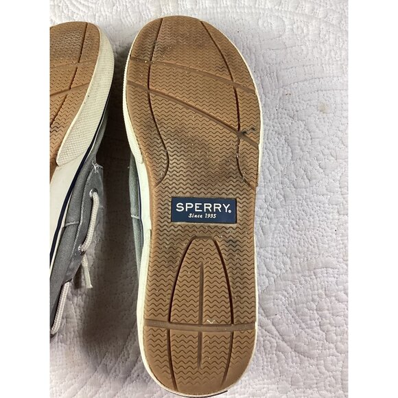 Sperry Mens Gray Canvas Boat Shoes*Memory Foam & Non-Slip Rubber Soles*Size 8.5 - Picture 3 of 10